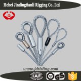 Press wire rope slings with eyes