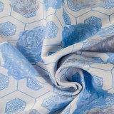 Hexagon bottom rose pattern environmentally friendly recycled polyester jacquard fabric advantages