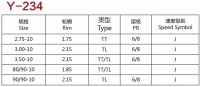 Yueyang Jihua motorcycle tires and ATV tires 2.75-17