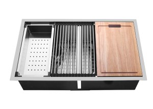 Double-bowl Workstation Kitchen Sink Stainless Steel