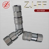 Non-spill type connect under pressure ISO16028 flat face hydraulic quick coupling