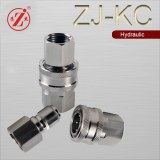 American type stainless steel high flow non-valve straight through hydraulic quick couplings
