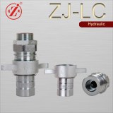 Thread to connect low spill style wing nut type hydraulic quick disconnect couplings