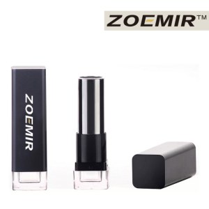 Matte carré vide en plastique noir contenant la beauté de rouge à lèvres gros