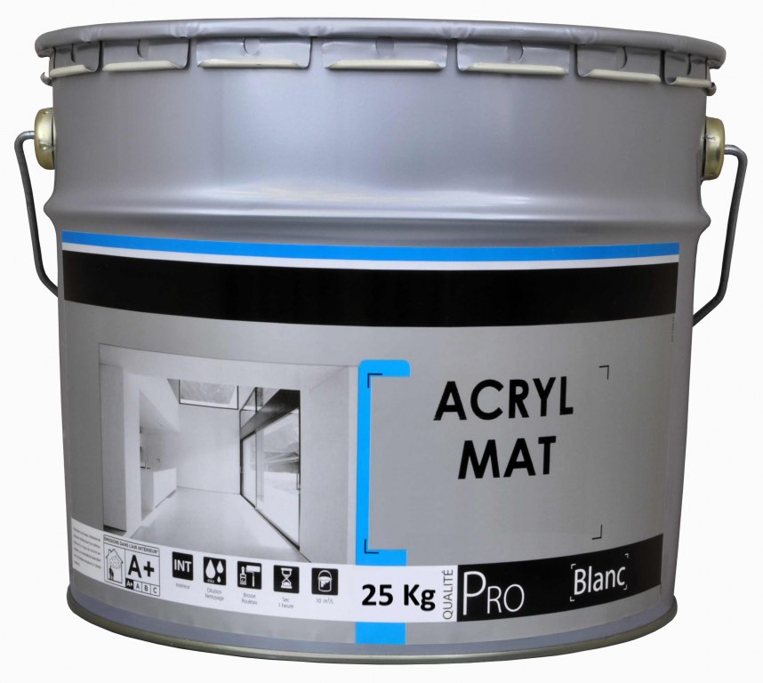 Container de peinture mat acrylique en pot métal de 25kg Import Export